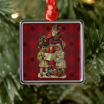 Vintage Santa Christmas Music Singing Metal Tree Decoration<br><div class="desc">Vintage Santa Claus Playing the Violin Santa Claus is having great fun in this reproduction of a vintage Christmas card. He's playing a violin as the two children in front of him are holding a candle, reading the sheet music, and singing along with a wonderful Christmas song. At their feet...</div>