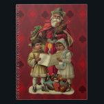 Vintage Santa Christmas Music Singing Notebook<br><div class="desc">Vintage Santa Claus Playing the Violin Santa Claus is having great fun in this reproduction of a vintage Christmas card. He's playing a violin as the two children in front of him are holding a candle, reading the sheet music, and singing along with a wonderful Christmas song. At their feet...</div>