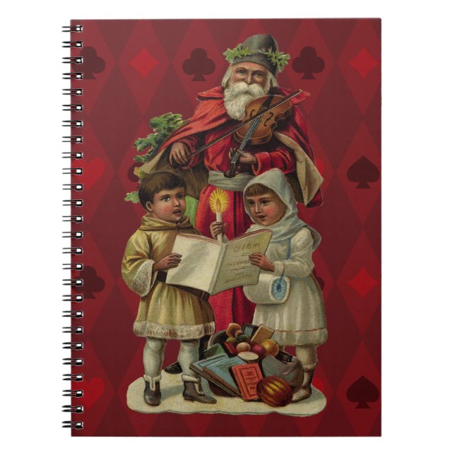 Vintage Santa Christmas Music Singing Notebook (Front)
