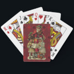 Vintage Santa Christmas Music Singing Playing Cards<br><div class="desc">Vintage Santa Claus Playing the Violin Santa Claus is having great fun in this reproduction of a vintage Christmas card. He's playing a violin as the two children in front of him are holding a candle, reading the sheet music, and singing along with a wonderful Christmas song. At their feet...</div>