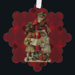 Vintage Santa Christmas Music Singing Tree Decoration Card<br><div class="desc">Vintage Santa Claus Playing the Violin Santa Claus is having great fun in this reproduction of a vintage Christmas card. He's playing a violin as the two children in front of him are holding a candle, reading the sheet music, and singing along with a wonderful Christmas song. At their feet...</div>