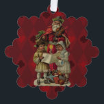 Vintage Santa Christmas Music Singing Tree Decoration Card<br><div class="desc">Vintage Santa Claus Playing the Violin Santa Claus is having great fun in this reproduction of a vintage Christmas card. He's playing a violin as the two children in front of him are holding a candle, reading the sheet music, and singing along with a wonderful Christmas song. At their feet...</div>