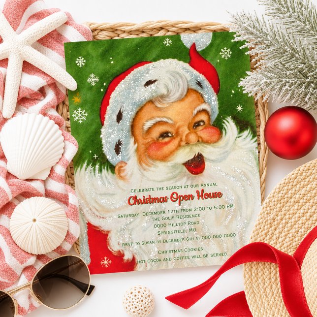  Vintage Santa Christmas Open House Invitation (Creator Uploaded)