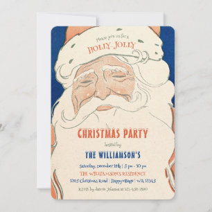 Vintage Santa Christmas Party Invitation