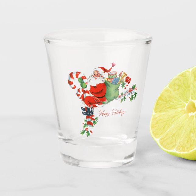 Vintage Santa Christmas retro  Classic   Shot Glass (Front)