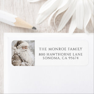 Vintage Santa Christmas Snow Return Address