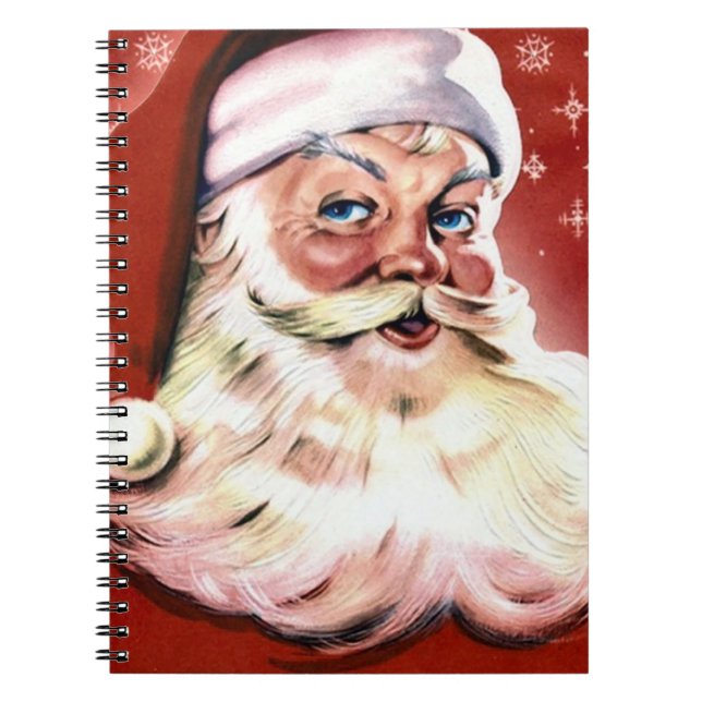 Vintage Santa Christmas Spiral Notebook (Front)