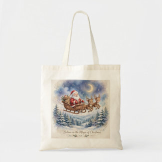 Vintage Santa–Christmas tote bag