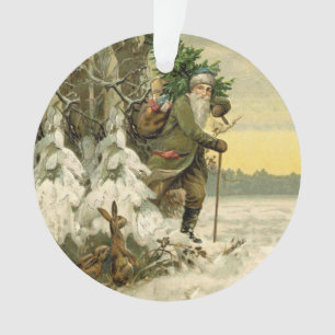 Vintage Santa Christmas Victorian Holiday Ornament
