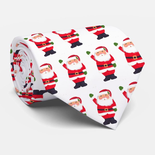 Vintage Santa Christmas Vintage Favours Red Festiv Tie (Rolled)