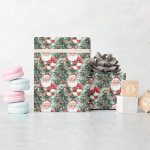 Vintage Santa Christmas Wrapping Paper