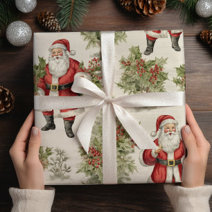 Vintage Santa Christmas Wrapping Paper