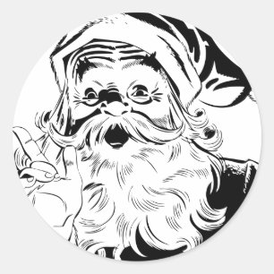 Vintage Santa Classic Round Sticker