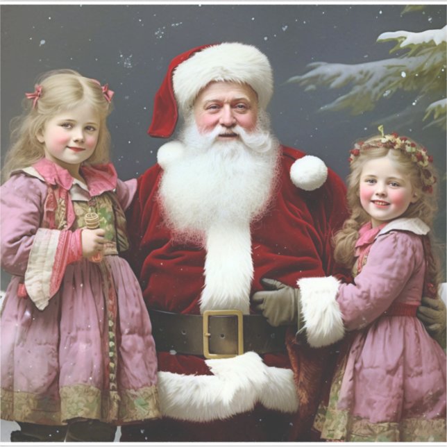 Vintage Santa Claus and Children (Front)