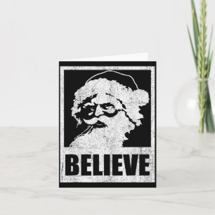 Vintage Santa Claus Believe Retro Christmas In Jul Card