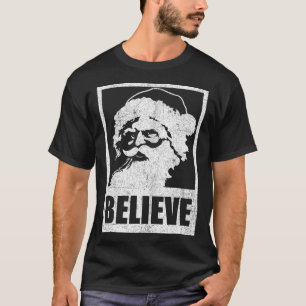 Vintage Santa Claus Believe Retro Christmas In Jul T-Shirt