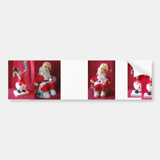 Vintage Santa Claus Bumper Sticker (Front)