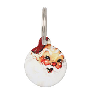 Vintage Santa Claus: Cheerful Holiday Charm Pet Tag