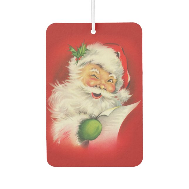 Vintage Santa Claus Christmas Car Air Freshener (Front)