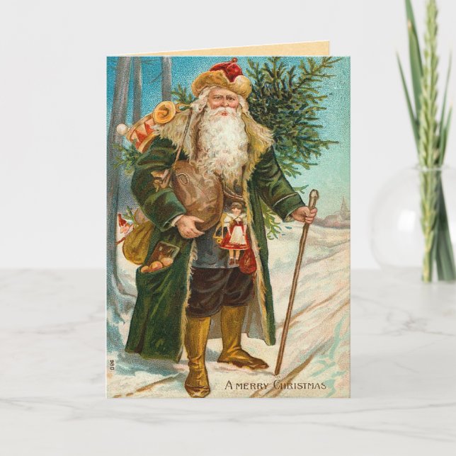 Vintage Santa Claus Christmas Card (Front)