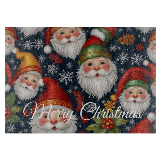 Vintage Santa Claus Christmas Collection Cutting Board (Front)