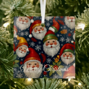 Vintage Santa Claus Christmas Collection Glass Tree Decoration