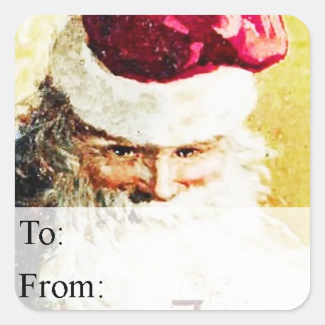 Vintage Santa Claus Christmas Gift Tag (Front)