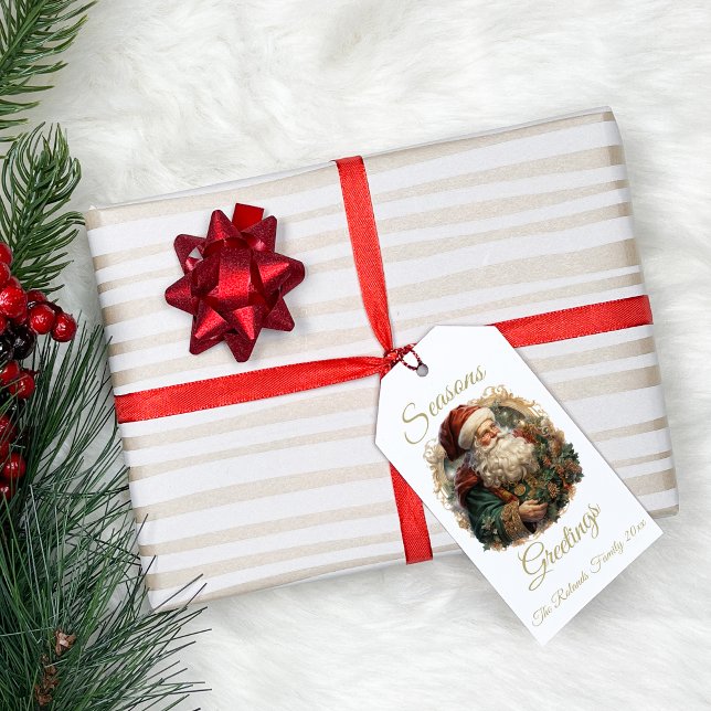 Vintage Santa Claus Christmas Gift Tag (Front)