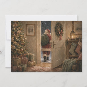 Vintage Santa Claus Christmas  Holiday Card