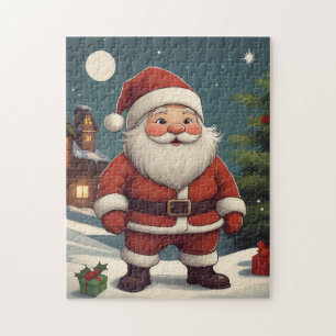 Vintage Santa Claus Christmas Illustration Jigsaw Puzzle
