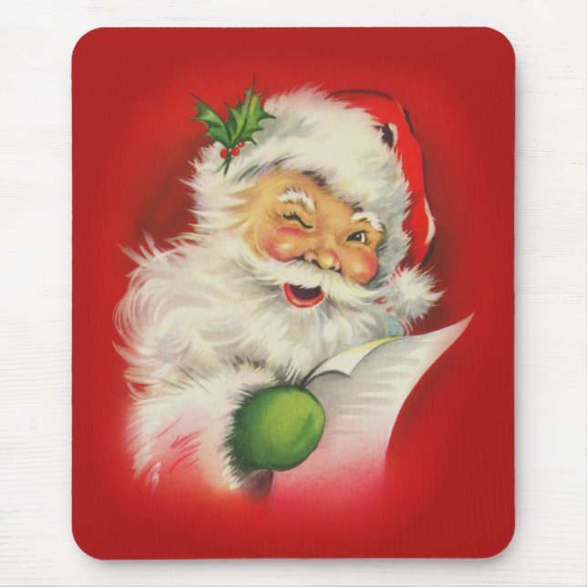 Vintage Santa Claus Christmas Mouse Pad (Front)