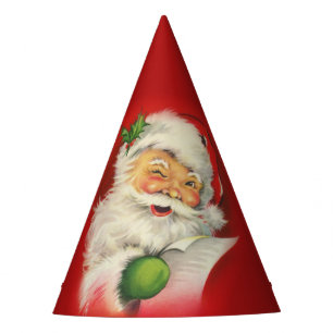 Vintage Santa Claus Christmas Party Hat