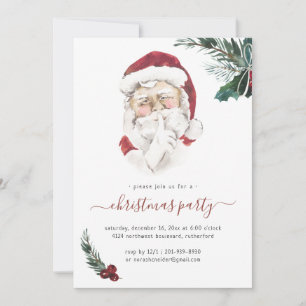 Vintage Santa Claus Christmas Party Invitation