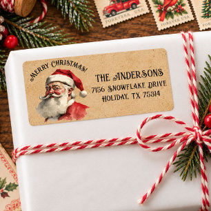 Vintage Santa Claus Christmas Return Address Label