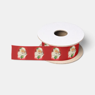 Vintage Santa Claus Christmas Satin Ribbon
