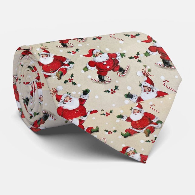 Vintage Santa Claus Christmas  Tie (Rolled)