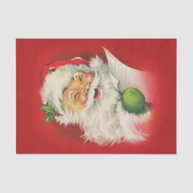 Vintage Santa Claus Christmas Tissue Paper (Front)