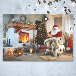 Vintage Santa Claus Christmas Tree Lights Tissue Paper<br><div class="desc">Vintage Santa Claus Christmas tree lights tissue paper. You can TRANSFER this DESIGN to other Zazzle products and adjust it to fit most Zazzle items. Standard Studio designs are made in high-resolution graphics for a professional print. Thank you for choosing our designs and stopping by Standard Studio Designs.</div>