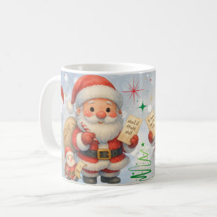 Vintage Santa Claus Christmas with Cozy Holiday Coffee Mug