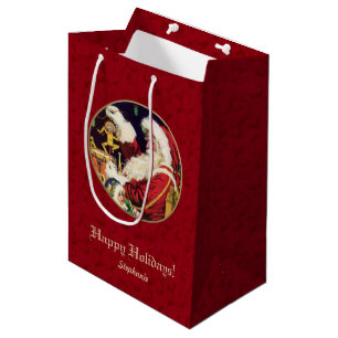 Vintage Santa Claus Custom Christmas Gift Bag