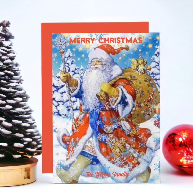 Vintage Santa Claus Custom Merry Christmas Holiday Card (Creator Uploaded)
