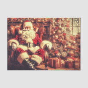 Vintage Santa Claus Decoupage Craft Tissue Paper