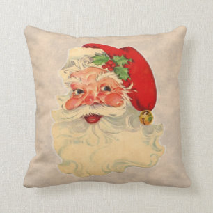 Vintage Santa Claus Face Pillow