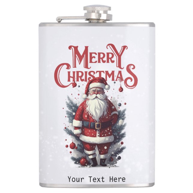 Vintage Santa Claus Hip Flask (Front)