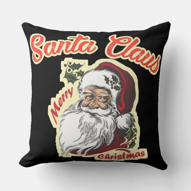 Vintage Santa Claus Holiday For Her Cushion (Front)