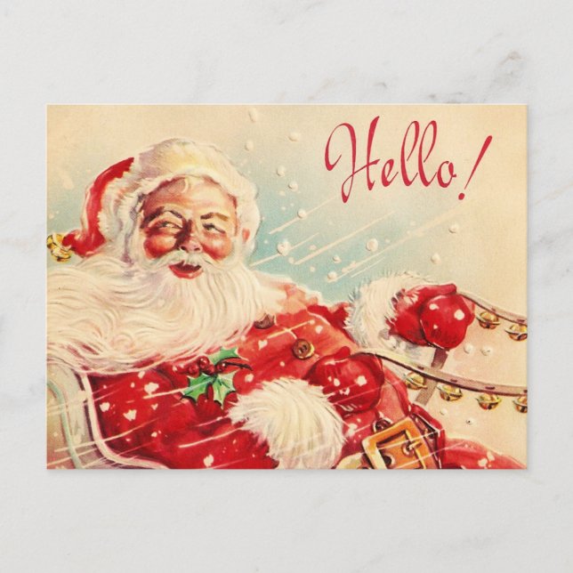 Vintage Santa Claus Holiday Postcard (Front)