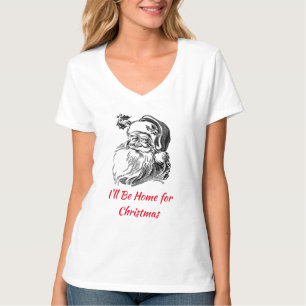Vintage Santa Claus I'll be home for Christmas T-Shirt