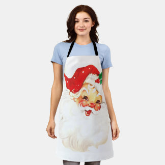 Vintage Santa Claus Illustration Apron