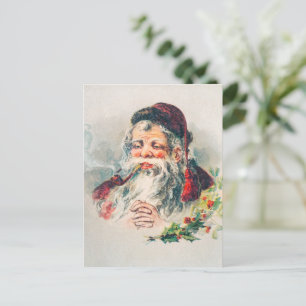 Vintage Santa Claus Illustration  Holiday Postcard