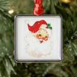 Vintage Santa Claus Illustration Metal Tree Decoration<br><div class="desc">santa claus christmas old, 
drawn artwork snow art, 
gift smile drawing vintage, 
father december cute moustache, 
retro season hat fun , 
red xmas happy beard, 
winter card celebration man, 
head white cartoon illustration, 
holiday face, 
christmas santa claus old, </div>